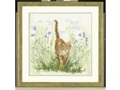 borduurpakket kat in het gras