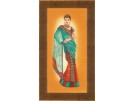 borduurpakket indiase dame in blauwe sari