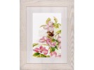 borduurpakket marjolein bastin, rose bloemen met vogel