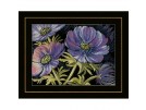 borduurpakket lila bloemen op zwart