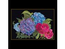 borduurpakket hortensia met rozen op zwart