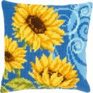 kruissteekkussen stijlpatroon, zonnebloemen