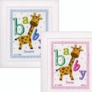 borduurpakket cute jungle, geboorte benjamin/emmie (incl. blauw/rose garen)