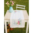 kruissteekloper rose bloemen, wit