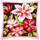 kruissteekkussen rose amaryllis met bloemen