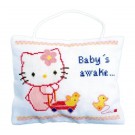 borduurpakket deurhanger, hello kitty, baby slaapt/is wakker