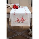 kruissteekloper zingende kerstkabouters, wit