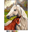 stramien paard met veulen